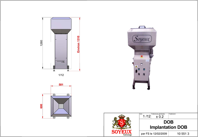 IMPLANTATION Distributeur , Orienteur de bouchons